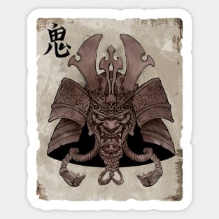 Samurai Mask Japanese Art Fighter Yokai Sticker